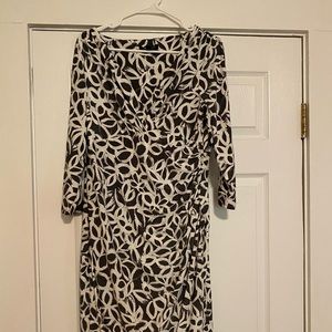 Ralph Lauren 3/4 Sleeve V-Neck Wrap Dress.